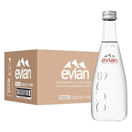 EVIAN MINERAL WATER 33CL GLASS 20PCS
